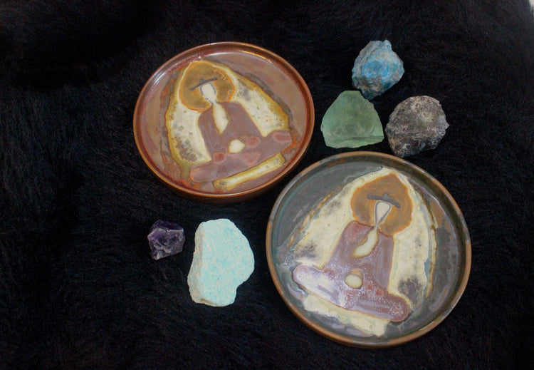 Buddha Without Form Handmade Ceramic Tray - Amber Sealed - Modern Chinese Jewelry & Craft