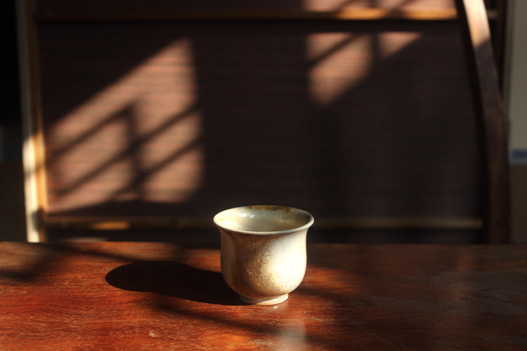 Host's Tea Cup, handmade wood firing ceramics - Amber Sealed - Modern Chinese Jewelry & Craft