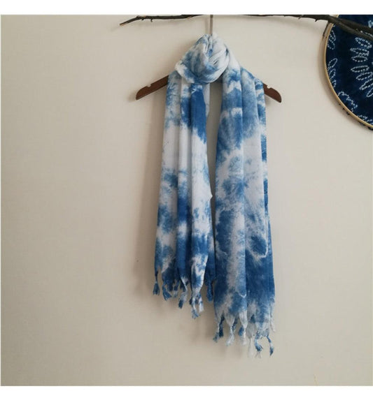 dali_tie_dye_cotton_handmade_scarf_shawl_front